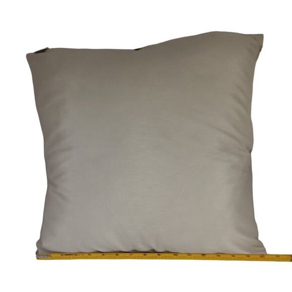 Pier One Throw Pillow w/ Insert Floral Design Embroidered 17”x17” Zipper Cheery - Picture 2 of 6